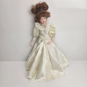 Royalton Collection 1998 Porcelain Bride Doll "Elizabeth" Red Hair 18" w/ Stand